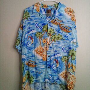 Pineapple Connection Shirt Men M Button Up Short Sleeve Hawaiian Tropical Beach